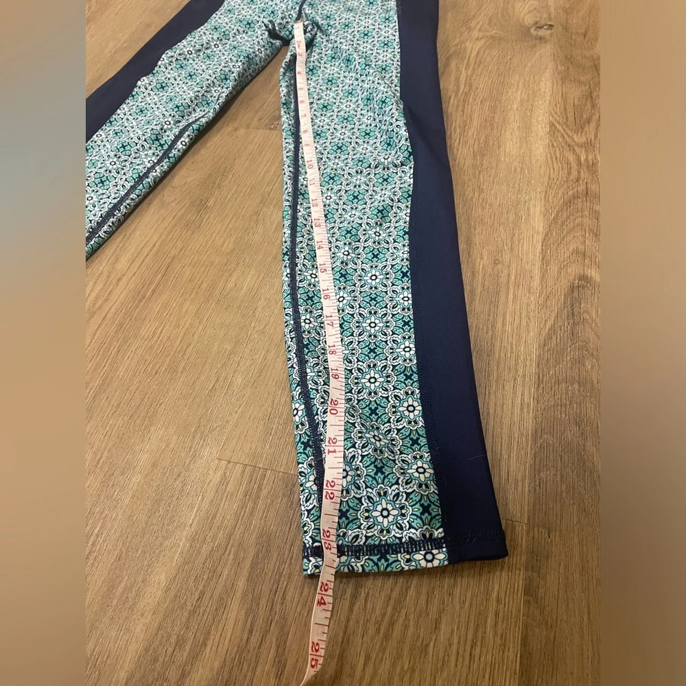 GAP Fit Floral Leggings with Blue‎ Accents XL girls